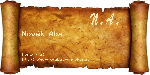 Novák Aba névjegykártya